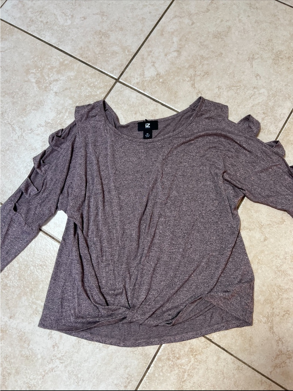 Ruffle Sleeve Knit Top - Dusty Plum